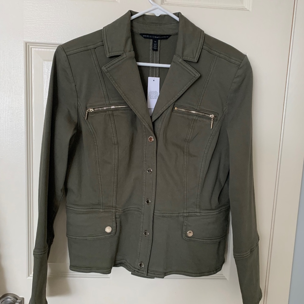 White House Black Market Snap Front Peplum Jacket - NWT